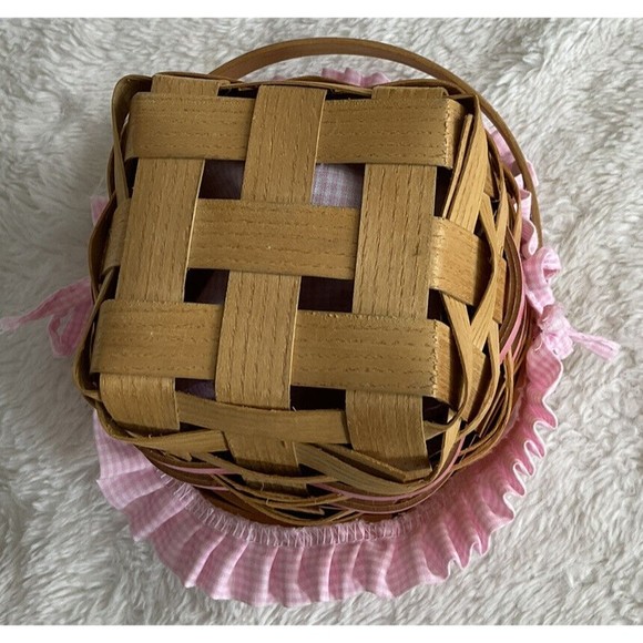 Peterboro Pretty in Pink Small Basket with Fabric Liner Breast Cancer Awareness - Picture 7 of 11